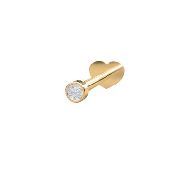 Nordahl's PIERCE52 piercing i 14 kt. guld med en enkelt, smuk diamant 
